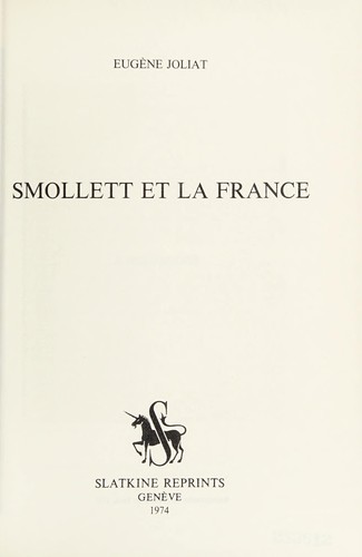 Smollett et la France by Eugène Joliat cover