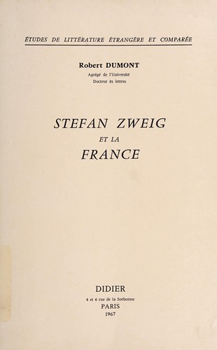 Stefan Zweig et la France by Robert Dumont cover
