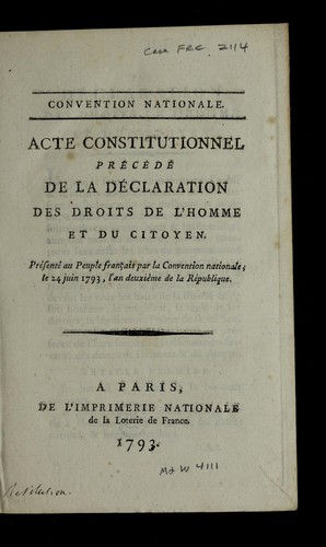 ... Acte constitutionnel by France cover