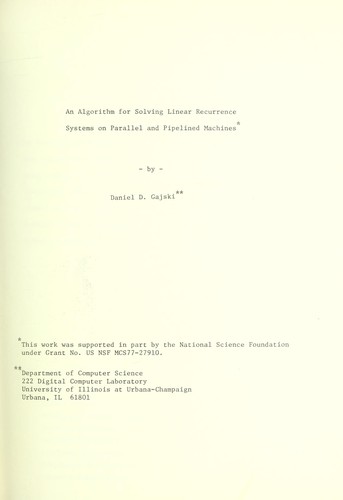 An algorithm for solving linear recurrence systems on parallel and pipelined machines