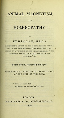 Animal magnetism and homoeopathy