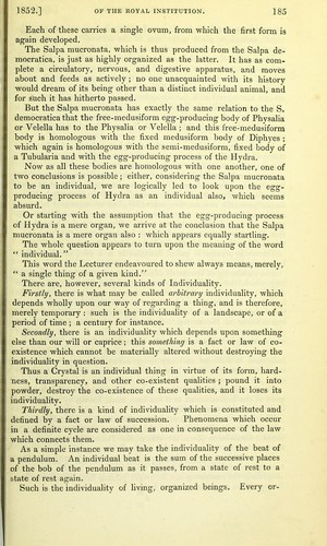 Upon animal individuality by Thomas Henry Huxley cover