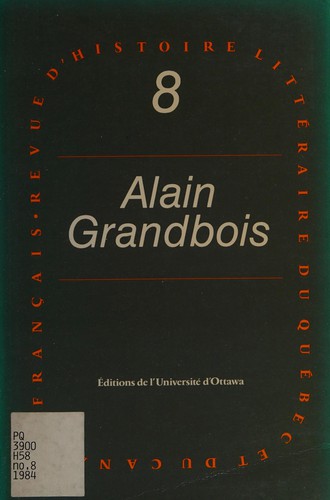 Alain Grandbois by  cover