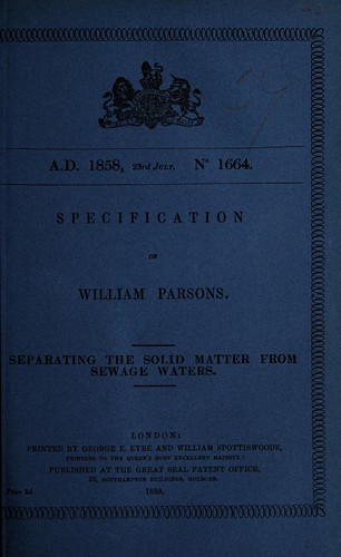 Specification of William Parsons