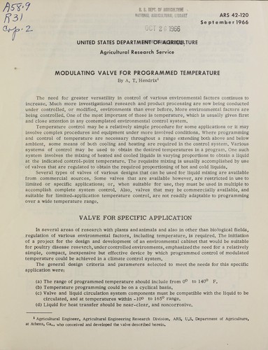Modulating valve for programmed temperature