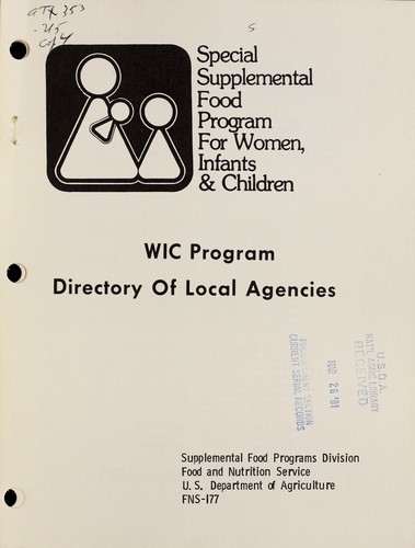 Special supplemental food program for women, infants, and children