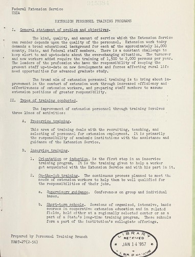 Extension personnel training programs