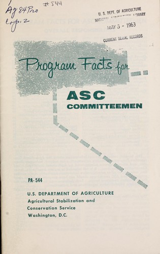 Program facts for ASC committeemen
