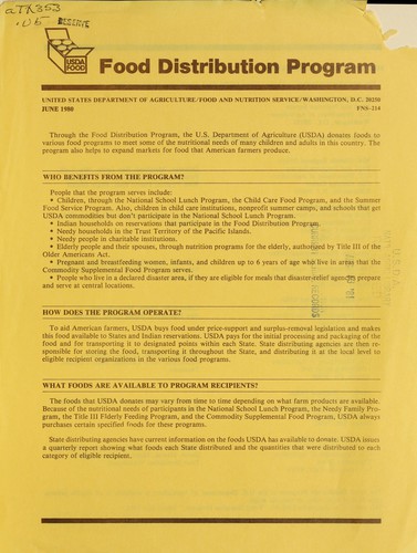 Food distribution program