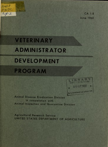 Veterinary administrator development program