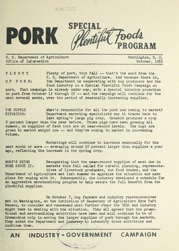 Special plentiful foods program