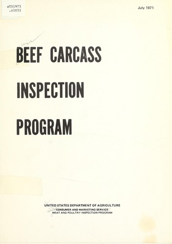 Beef carcass inspection program