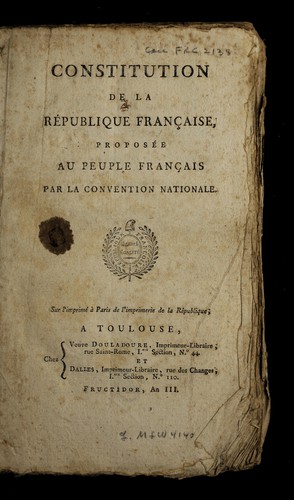 Constitution de la Re publique franc ʹaise by France cover