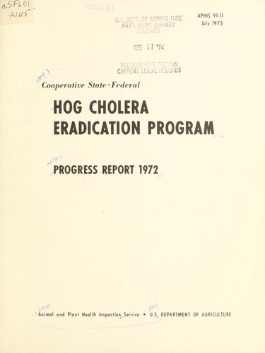 Cooperative state-federal hog cholera eradication program