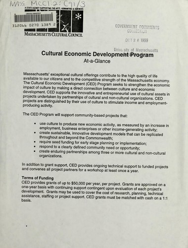 Cultural Economic Development Program