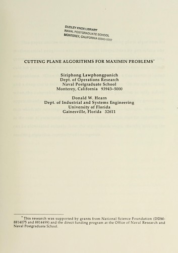 Cutting plane algorithms for maximum problems