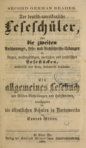 Der deutsch-amerikanische lesesehüler by Witter, Conrad, pub. [from old catalog] cover
