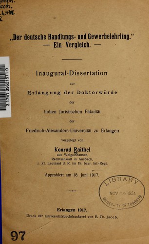 Der deutsche Handlungs- und Gewerbelehrling by Konrad Raithel cover