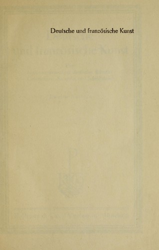 Deutsche und französische Kunst by  cover