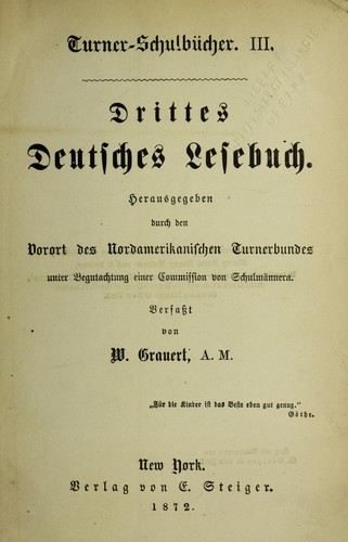 Drittes deutsches Lesebuch ... by Wilhelm Grauert cover
