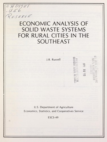 Economic analysis of solid waste systems for rural cities in the southeast