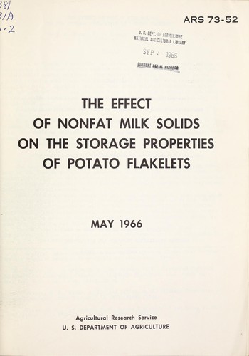 The effect of nonfat milk solids on the storage properties of potato flakelets