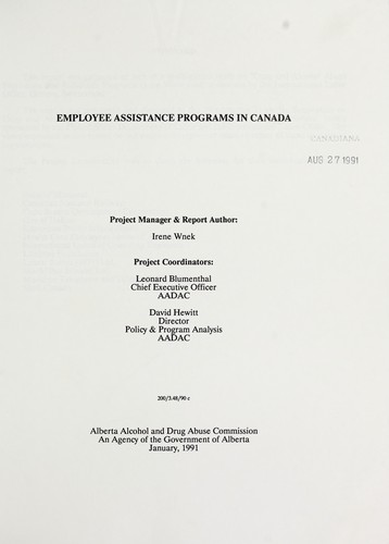 Employee assistance programs in Canada