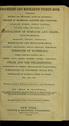 Engineers' and mechanics' pocket-book ..