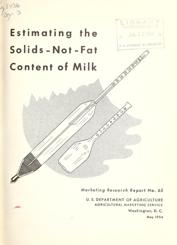 Estimating the solids-not-fat content of milk