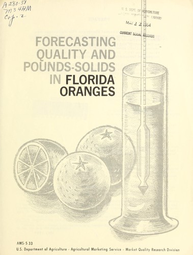 Forecasting quality and pounds-solids in Florida oranges