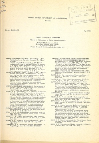 Forest research programs