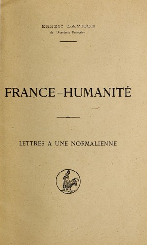 France-Humanité by Ernest Lavisse cover