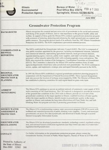 Groundwater Protection Program