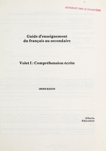 Guide d'enseignement du français au secondaire