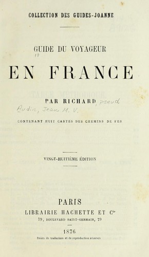 Guide du voyageur en France by Audin M. cover