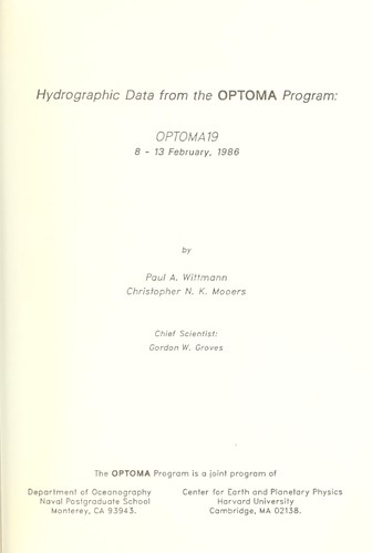 Hydrographic data from the OPTOMA Program