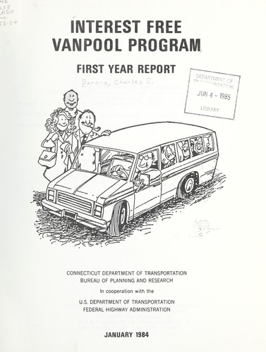 Interest free vanpool program by Charles S. Barone cover
