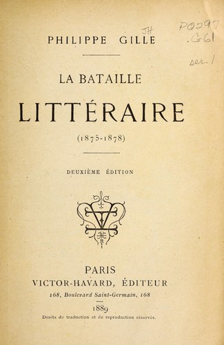 La bataille littéraire by Philippe Gille cover