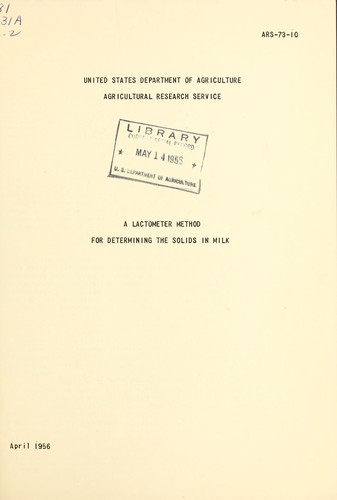 A lactometer method for determining the solids in milk