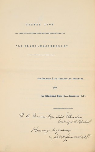 La Franc-Maconnerie by M.-A Lamarche cover