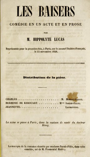 Les baisers by Hippolyte Lucas cover