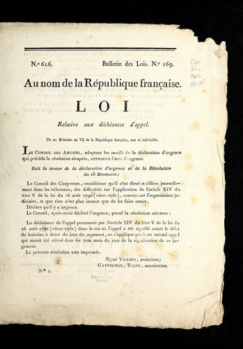 Loi relative aux de che ances d'appel by France cover