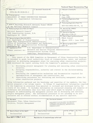Management of urban construction programs