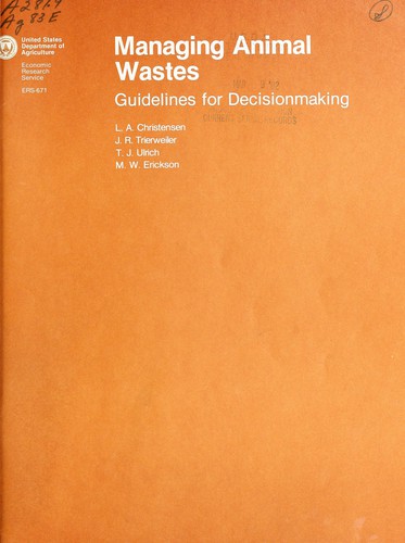 Managing animal wastes by L. A. Christensen cover