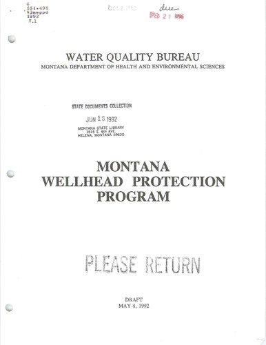 Montana wellhead protection program