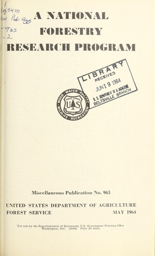 A National forestry research program