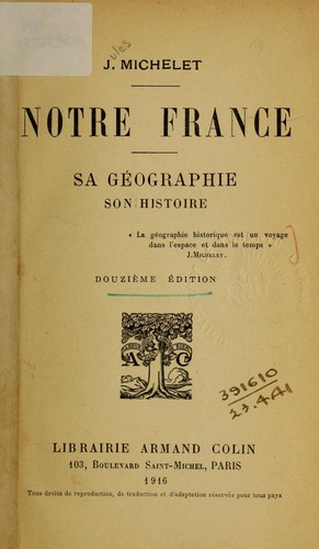 Notre France by Jules Michelet cover