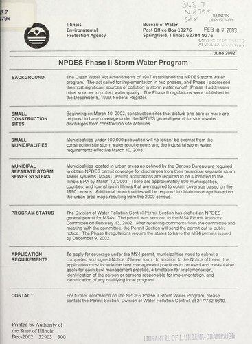 NPDES Phase II Storm Water Program