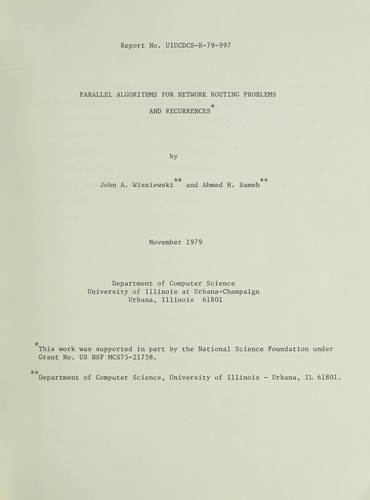 Parallel algorithms for network routing problems and recurrences
