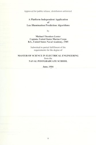 A platform independent application of Lux illumination prediction   algorithms